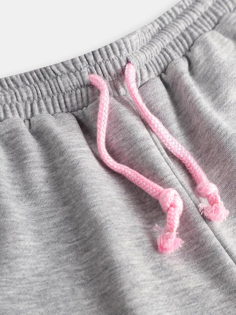 OYOANGLE Girl's Elastic Drawstring Waist Bow Sweatpants Y2K Wide Leg Long Trousers - Image 3